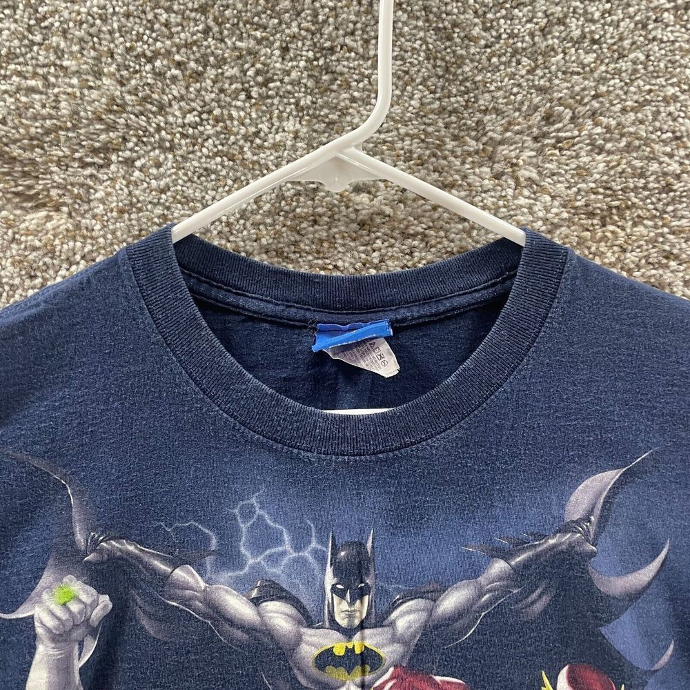 Justice League Shirt Adult Large Blue DC Comics Superheros‎ Short Sleeve Mens - Picture 3 of 9